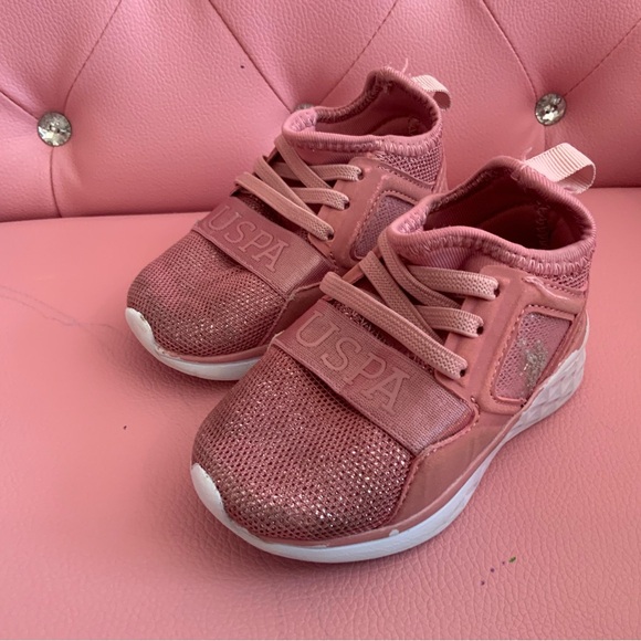 U.S. Polo Assn Toddler Child Kid Girl Sneakers Pink Lightweight Size 5C Shoes - Picture 1 of 11